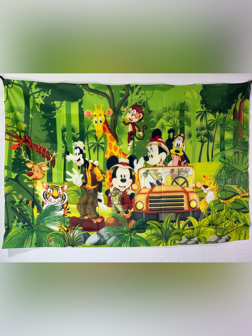 Mickey Mouse And Friends Safari Theme Birthday Backdrop Banner 5x3